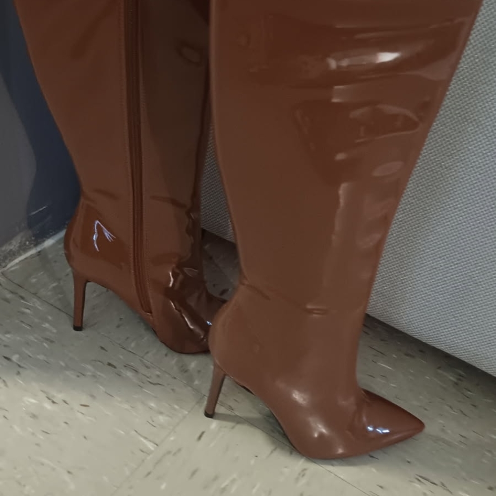 INC International Concepts Brown Over the Knee Boots with Stiletto Heel